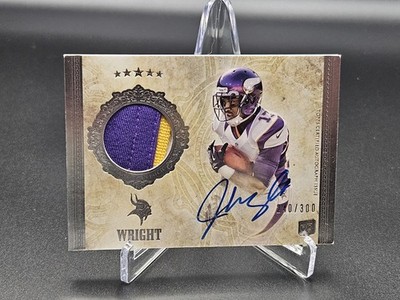 2012 Topps Five Star Rookie /300 Jarius Wright #185 Patch Auto RPA 3 Color