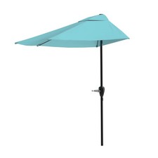 Half Umbrella Outdoor Patio Shade - 9 ft Patio Umbrella with Easy Crank - Sma...