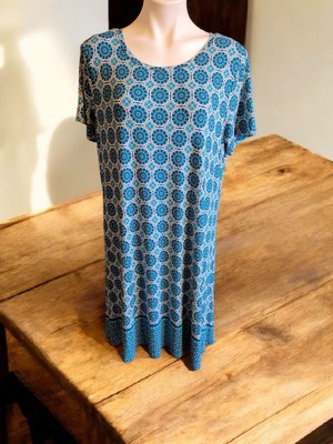 St John's Bay Two Tone Teal&White, Woman's Dress XL