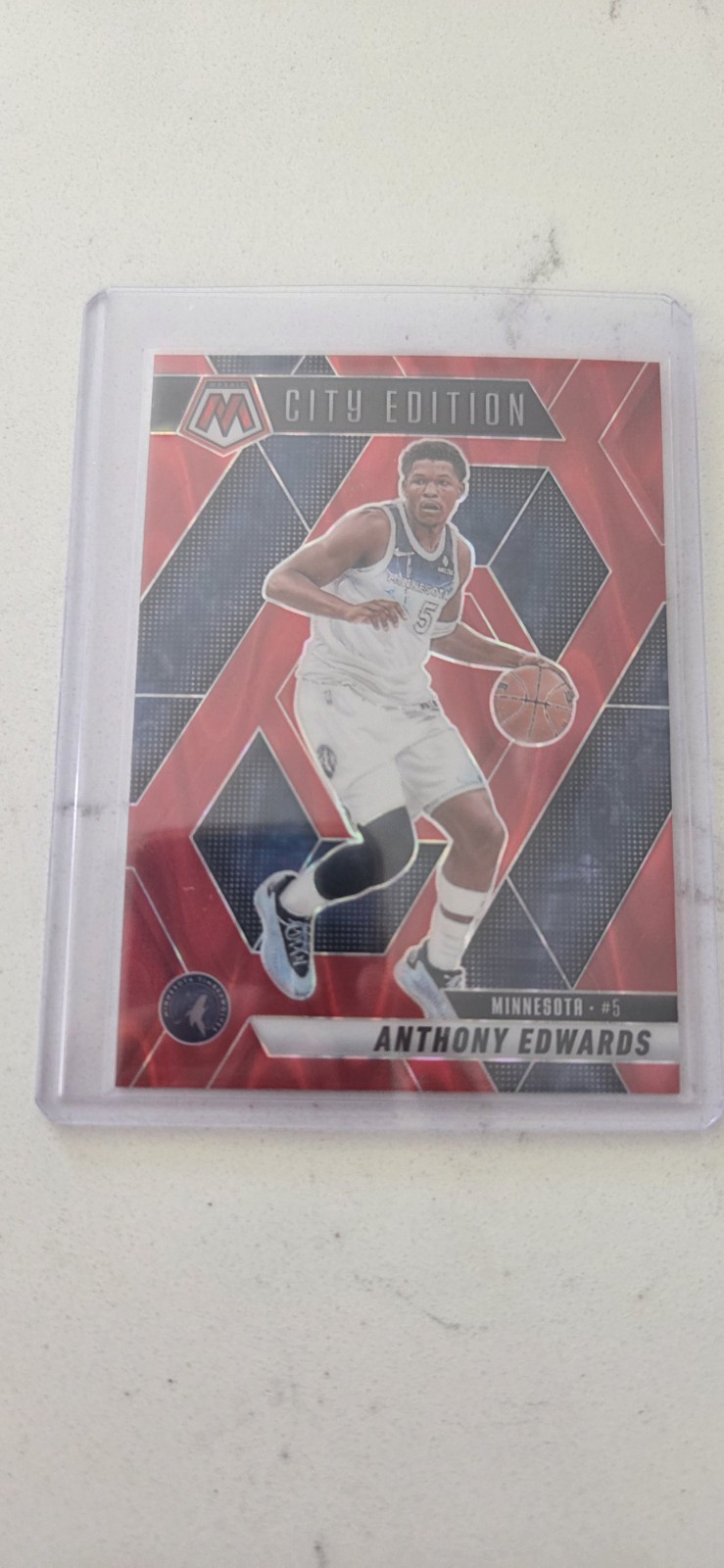 2024-25 Panini Mosaic - City Edition Anthony Edwards 279 Red Seismic Mosaic /299