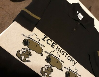 Vintage Iceberg Ice History Peanuts Snoopy XL Short Sleeve Vintage Iceberg Ice History Peanuts Snoopy XL Short Sleeve