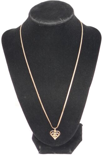 Collar de cadena de oro amarillo de 14 quilates de 20" con colgante de corazón de acento de diamante - Imagen 1 de 9