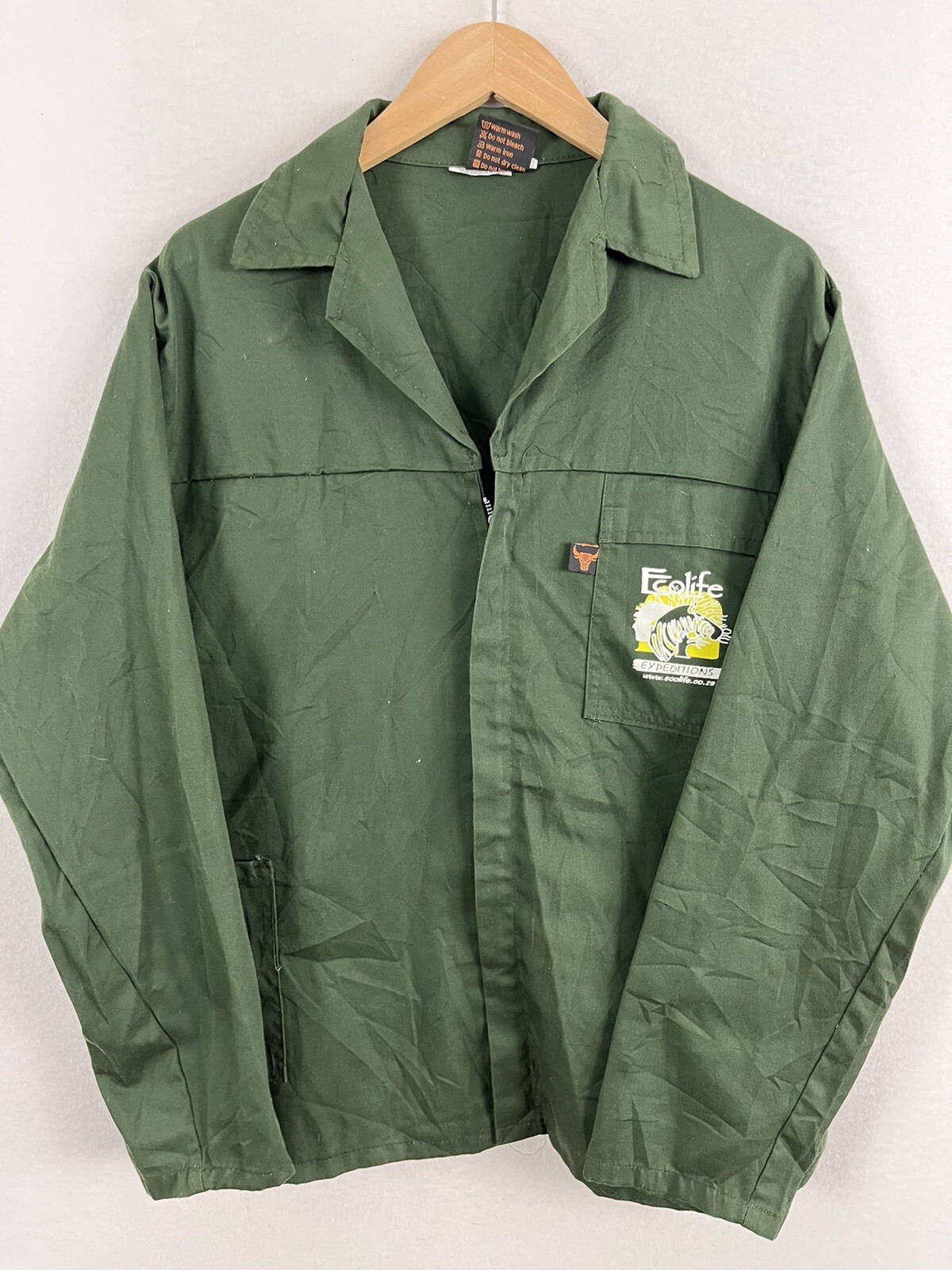 Vtg Bull Workwear EcoLife Expeditions Flannel Jacket Mens 40 Green Full