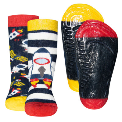 2er Pack Stoppersocken Astronaut Kinder Jungen mit Plüsch | Ewers Strümpfe