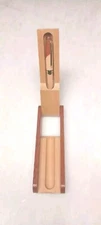 Luxury Wooden Ballpoint Pen With Matching Wooden Storage Box Holder New