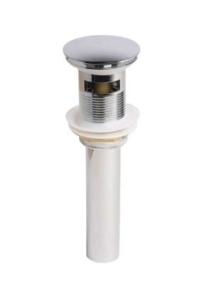 Bathroom Faucet Vanity Sink Metal Pop-Up Drain with Overflow Chrome Finish