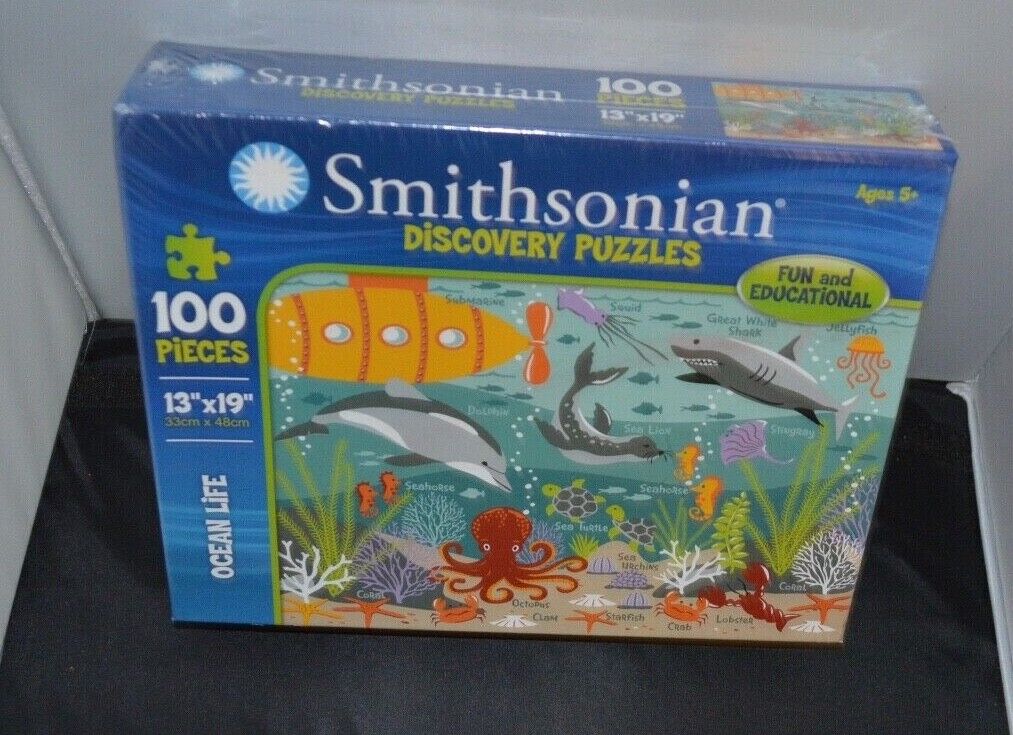 SMITHSONIAN Discovery Puzzle Ocean Life 100 Piece 13" x 19" Jigsaw Kids Fish New