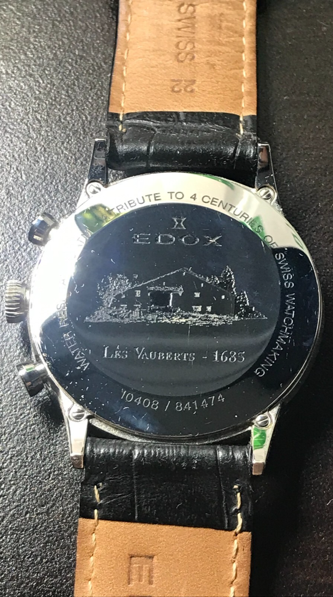 EDOX Les Vauberts Chrono 10408-3N-NBN | eBay