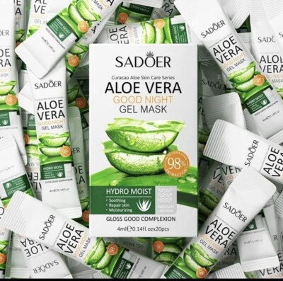 SADOER Aloe Vera Good Night Gel Mask. Hydro Moist repair skin
