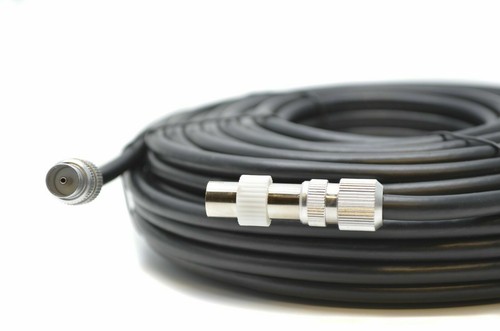 New 20m Black RG6 Aerial Coax Cable Coaxial Lead 4 Free view Magic Eye Tv Link - Picture 4 of 12