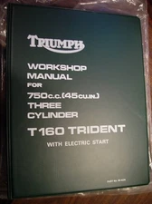1975-76 Triumph T160, Trident 750, OEM, NOS, SHOP BINDER, SEALED, UK