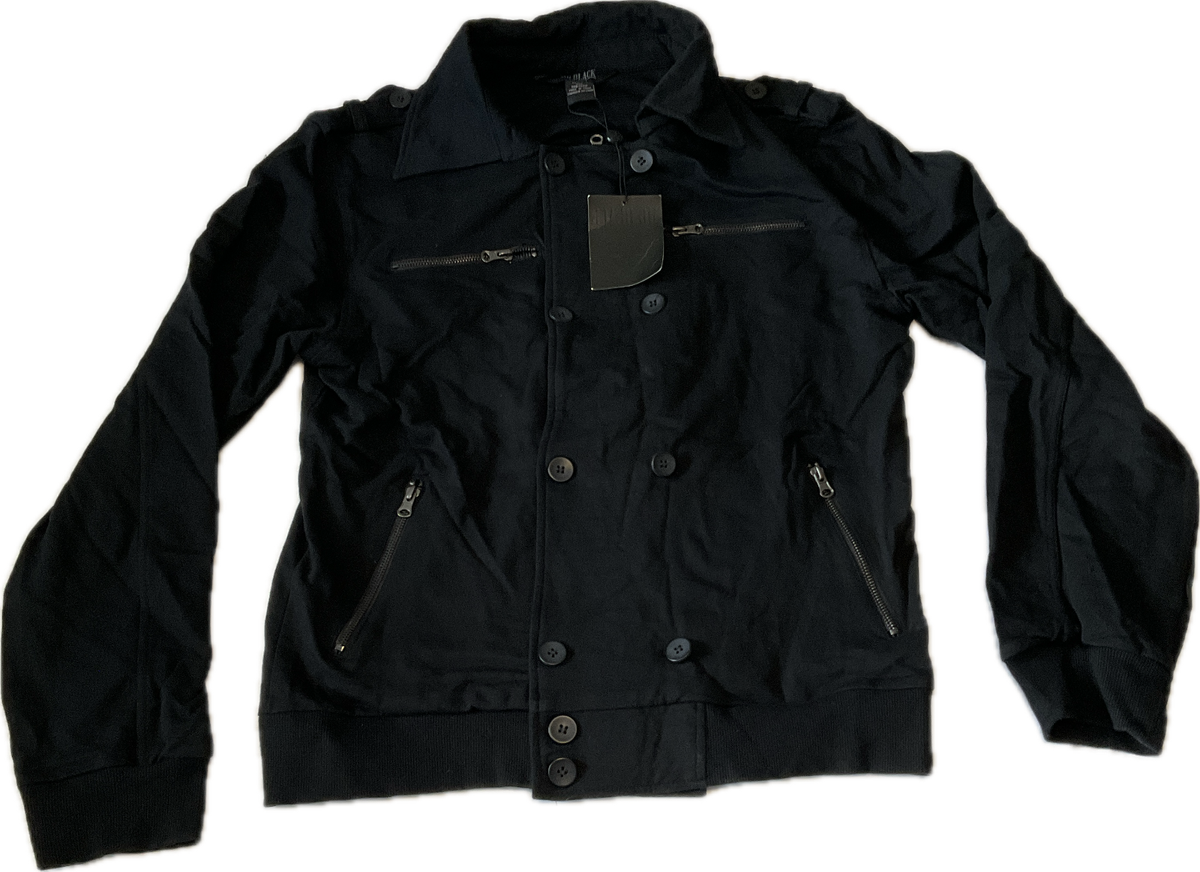 Mg Black Label Coat Jacket Mens Size 2XL Black Zip And Button