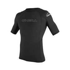 O'Neill Men's Basic Skins UPF 50 Short Sleeve Rash Guard Large Black