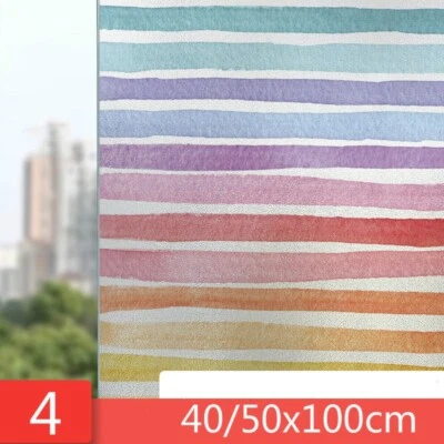 Films colorés pour fenêtres teintés bricolage artisanat statique verre dépoli autocollant PVC rayé - Photo 1/4