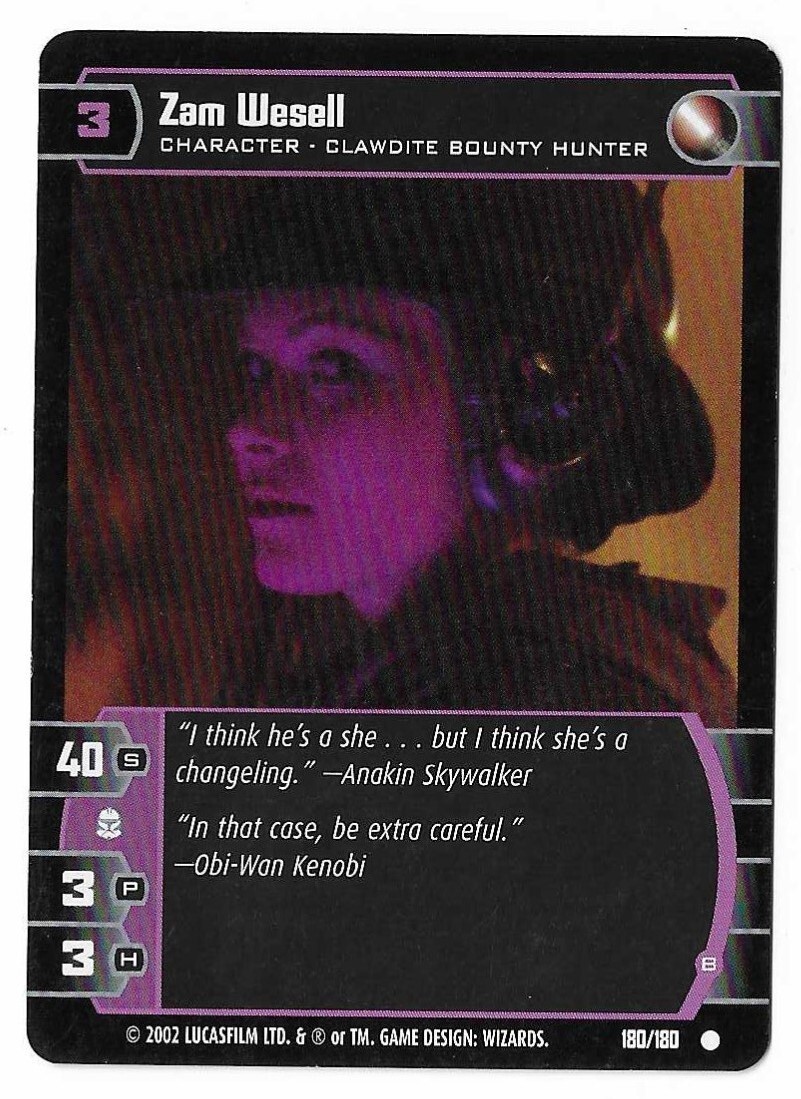 2002 Star Wars TCG Zam Wesell CCG Attack Of The Clones Common Card