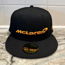 New Era McLaren Racing 59FIFTY Formula 1 F1 Cars Black/Orange Fitted Hat Cap NWT