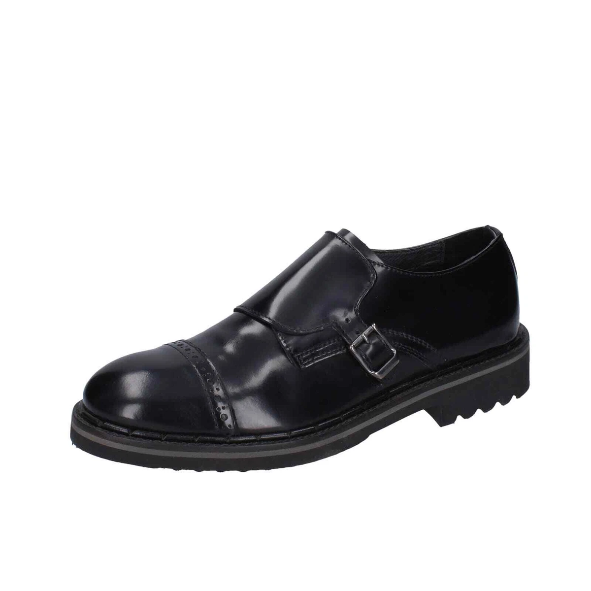Men s Shoes EVEET 45 Eu Classic Black Leather EZ234 45 eBay