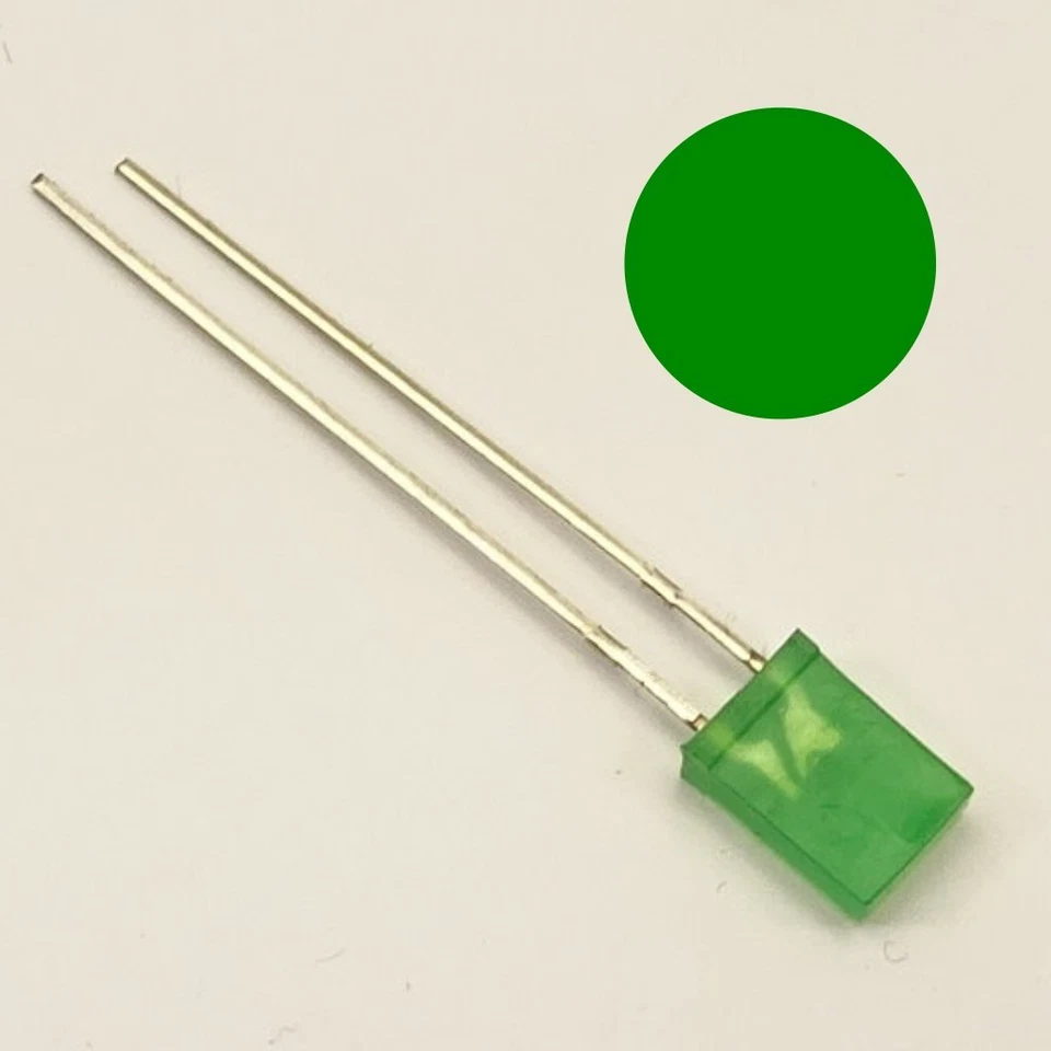 SABENNE-MODELLBAU LED Rechteckig Grün diffus 2x5mm 1/10/25/50 Stückzahl wählbar 2x5x7mm C3602