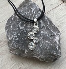 Halskette Modekette Bänderkette Anhänger grosse Strass Steine, kristallklar NEU