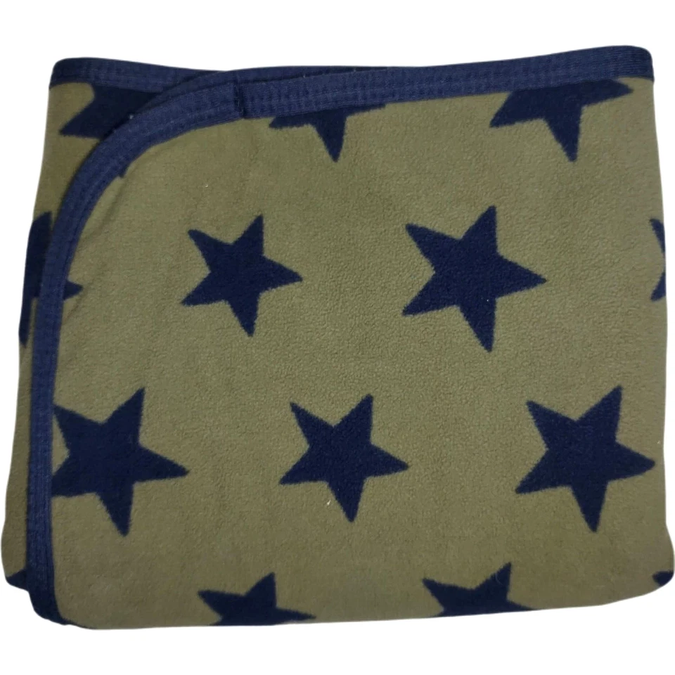 Carter's темно-зеленый темно-синий флис звезда одеяло мягкий милый мальчик безопасности EUC - Изображение 2 из 3