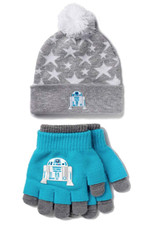 Girls Star Wars R2D2 Pom Beanie and Glove Winter Set