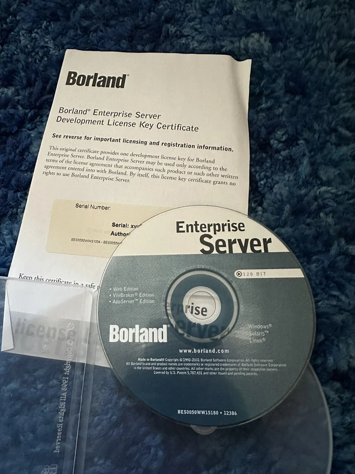 Borland Enterprise Server ! Two original disks with Serial & Authorization KEY ! - Image 2 of 4