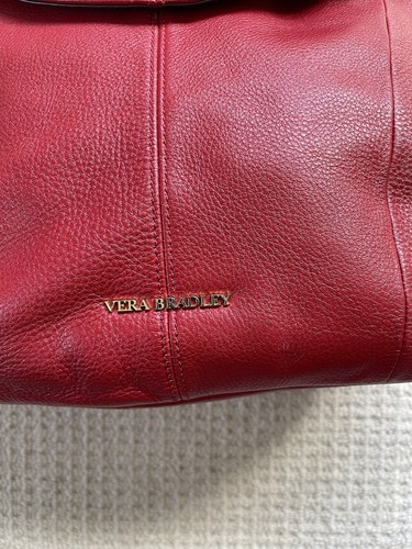 Vera Bradley Alexa Cartera de Cuero Rojo Correa para el Hombro Forro Estampado Floral - Imagen 2 de 18