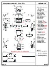 Interior Dash Kit Trim Cover For Volkswagen Passat 2006-2011