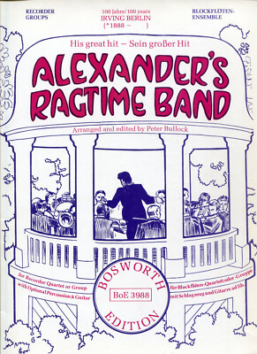 Berlin, Alexander's Ragtime Band für Blockflöten & S, BOE 3988, Partitur + Stimm