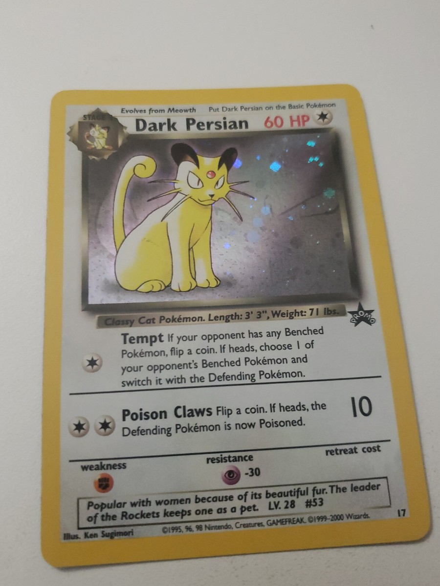 2000 Pokémon DARK PERSIAN # 17 Holo Black Star Promo WOTC **RARE