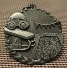 old Swimming Medal 1980's 🏊 Silver 2nd Place USA Greece
