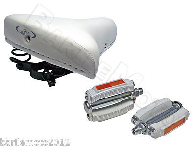 Sattel MONTEGRAPPA Mit Federn + Fahrradpedale Torino - Condorino - Sport Weiß