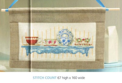 TEACUP SHELF   CROSS STITCH PATTERN ONLY  EQ - EUY