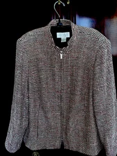 Elana by Tanner Pink/Brown  Suit Jacket, Size 14 100% Silk