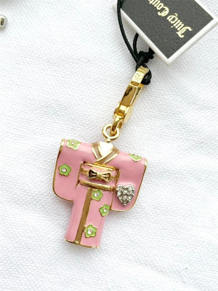 Juicy Couture розовый эмали японский Pave кимоно браслет подвеска очень редкая новый - Изображение 3 из 4