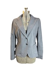 Banana Republic Women's Gray Stretch Wool Lined Blazer Size 10