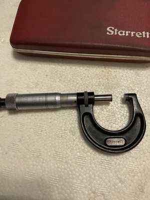 LS Starrett No 2 Outside Micrometer  1-2 Inch w/ Case and Attachment