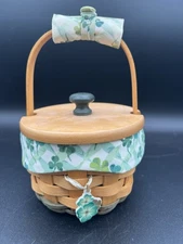 🍀 Longaberger 2002 “Lucky You” Shamrock Basket Combo – Collectible