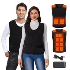 Adjustable Heated Vest Liner for Women and Men, 4X-Large-8X-Large Black