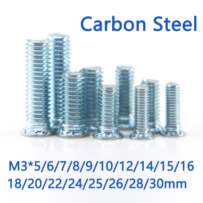M3*5mm-30mm Carbon Steel Self Clinching Rivet Stud Metal Panel Fastener Bolts
