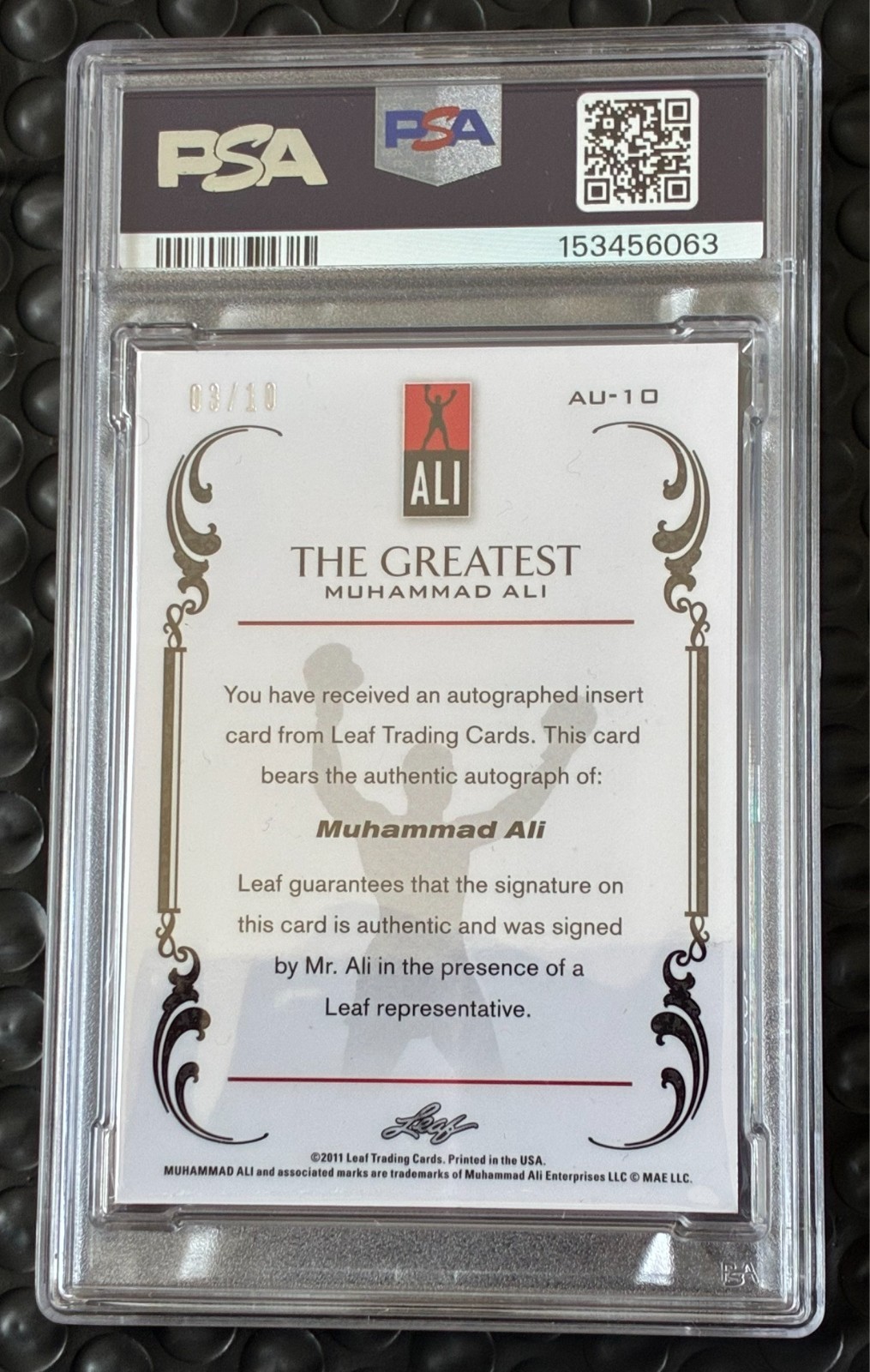 2012 Leaf The Greatest MUHAMMAD ALI On Card Bold Autograph /10 PSA 9 AUTO 10 view 2
