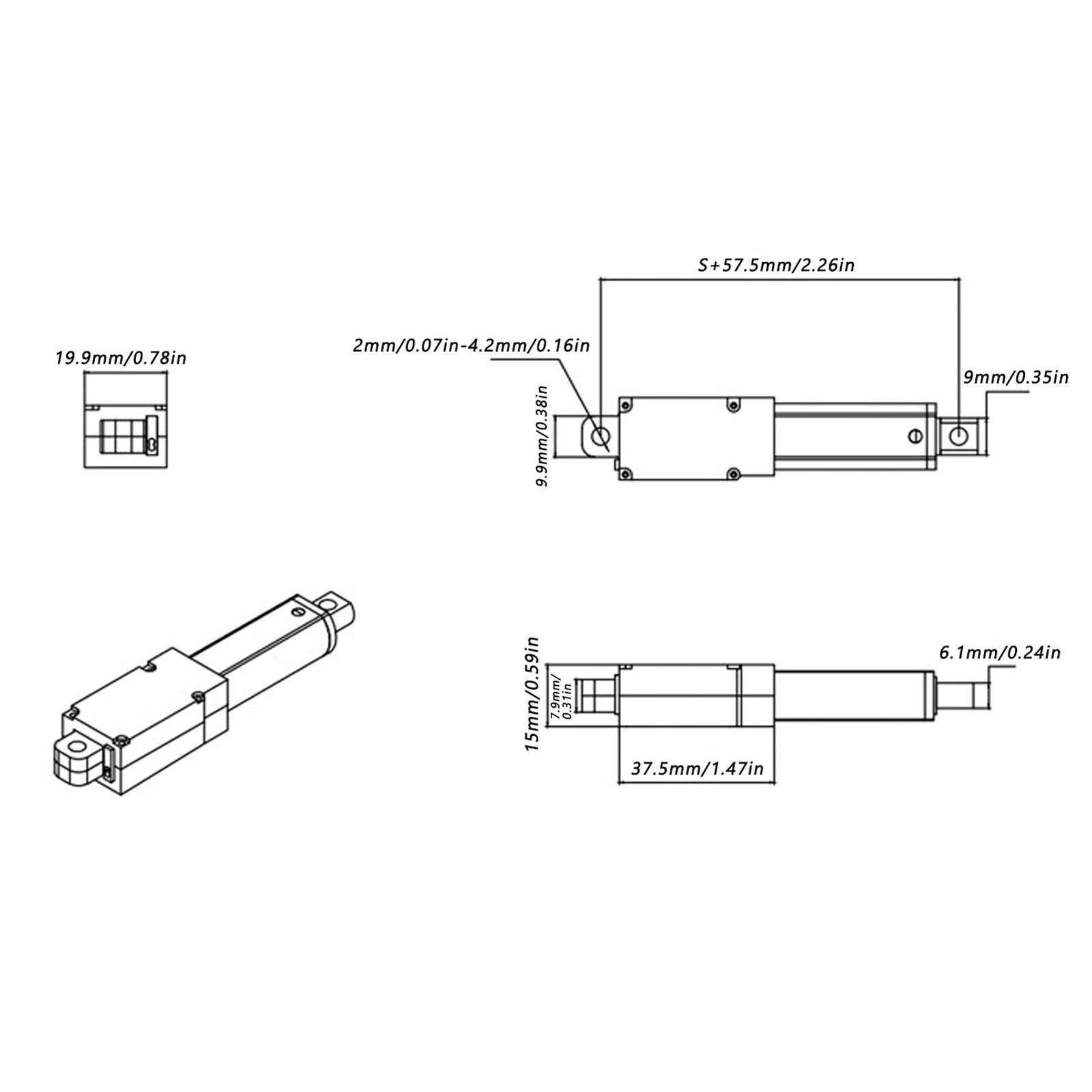 30mm DC 12V Linear Actuator Noise Elimination For Ventilation Facilities☜
