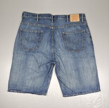 Levis 569 Denim Shorts Mens 42 Blue Jean Y2K Loose Straight Baggy Preppy