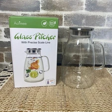 Aofmee High Quality Glass heat resistant borosilicate pitcher 68 oz Hot or Cold 