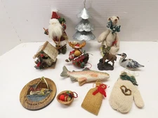VTG Northwoods Primitive Christmas Ornaments Fishing Hunting Sports D4687