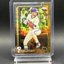 Topps 2025 Gilded Collection Gold Etch 24/99 Trea Turner #103 Phillies