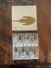 Vintage Silver Plate Grapefruit Spoons Set of 6 as pictured free shipping 