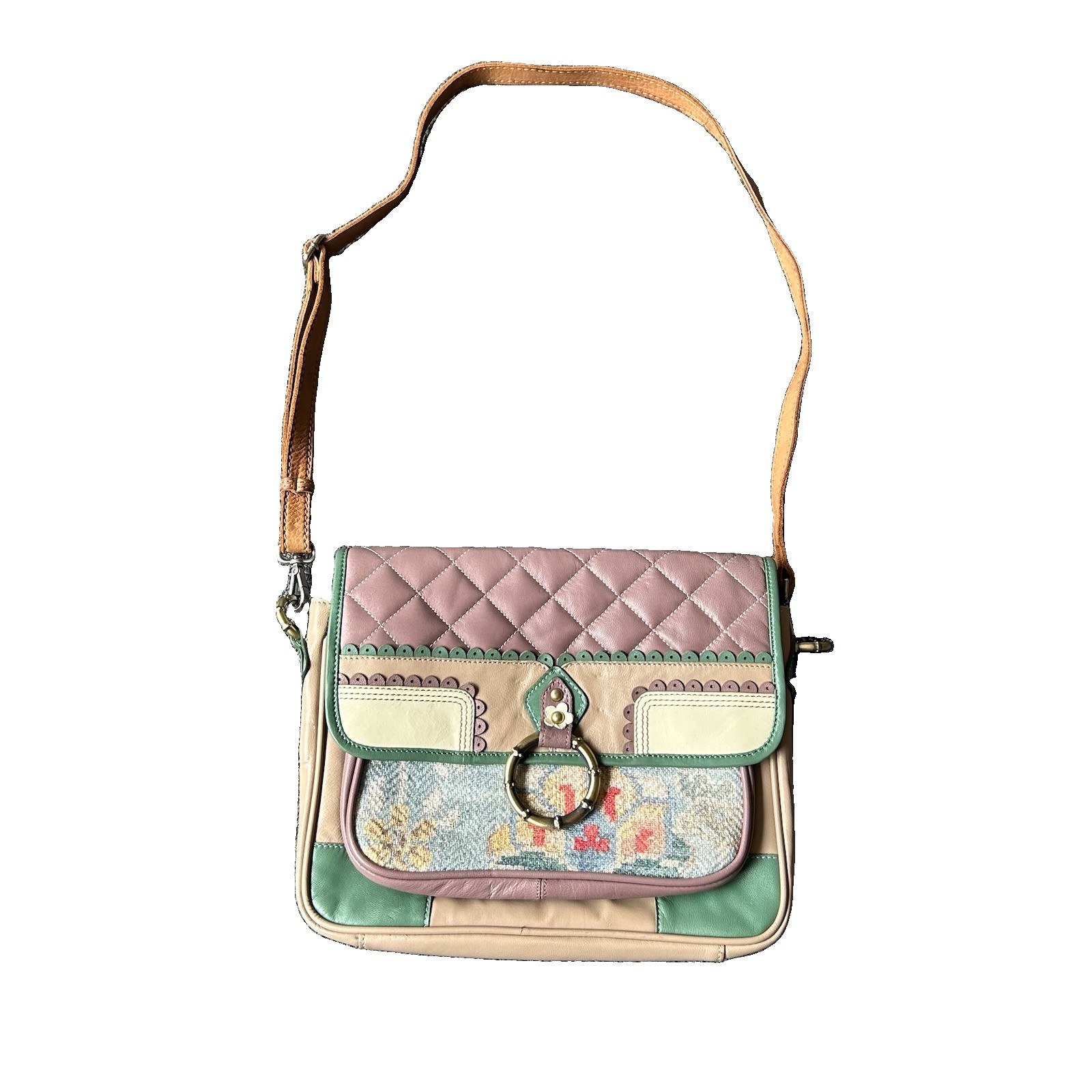 Spencer & Rutherford Limited Edition 021/100 Leather Floral Shoulder Bag
