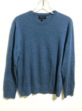 Banana Republic 100 Soft Merino Wool Blue Crew Neck Pullover Sweater Men's L