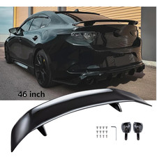 Glossy Black 46 Car Rear Trunk Spoiler Lip Wing Racing For Mazda 3 Axela S